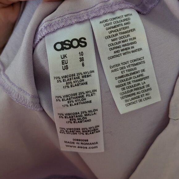 ASOS Light Purple Sleeveless Open Back Bodycon Dress Size 6 EUC - Picture 9 of 12